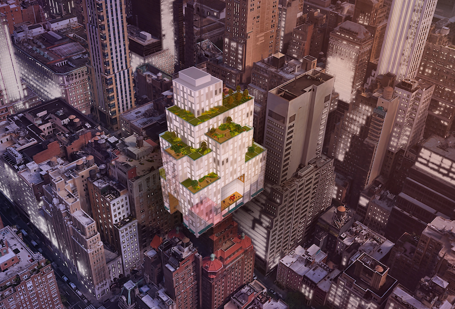 Conceptual office building turned into housing in New York