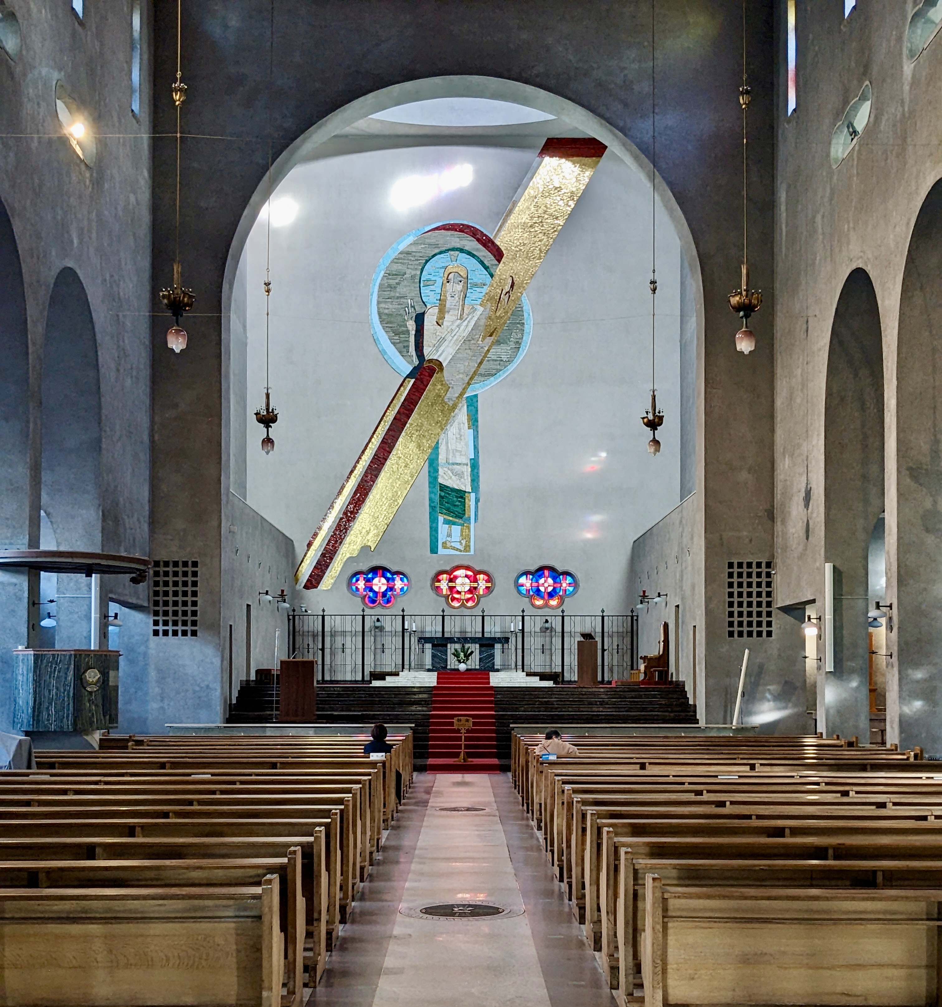 Modern-day interior shot of the Memorial Cathedral for World Peace